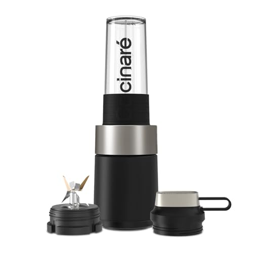 Cocinare Personal Blender, 1100W Powerful for Shakes and Smoothies, 6 Titanium Blades, 16 Oz To-Go Sports Portable Blender Bottle, for Kitchen, Frozen Fruit, Ice, Nut (Black)
