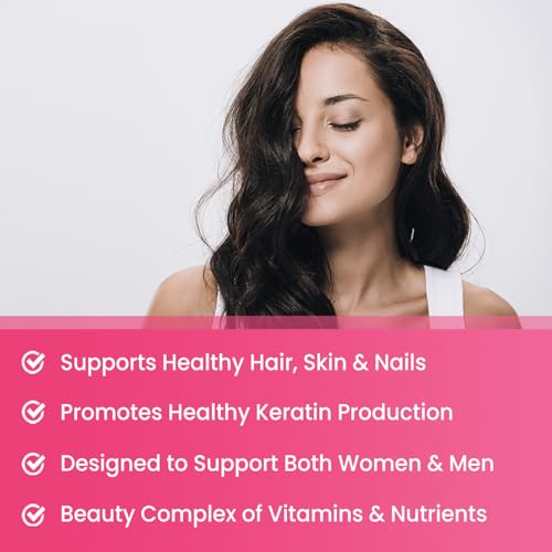 NutraChamps Hair Skin & Nails Gummies | Biotin with Collagen & Keratin | 5000mcg Biotin Beauty Complex | Vitamin Supplement for Women & Men | Berry | Healthy Hair, Radiant Skin & Strong Nails