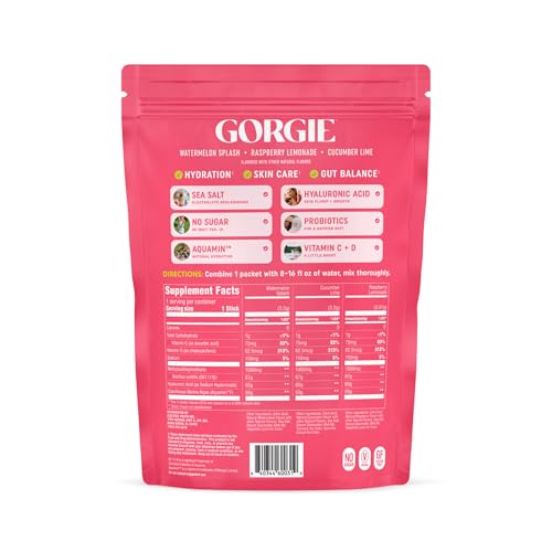 GORGIE Glow Variety Pack 15 Sticks, Electrolyte Powder Healthy Drink Mix, w/Hyaluronic Acid, Aquamin, Vitamin C & D, Probiotics, No Sugar, Antioxidants for Hydration, Skin Care, and Gut Balance