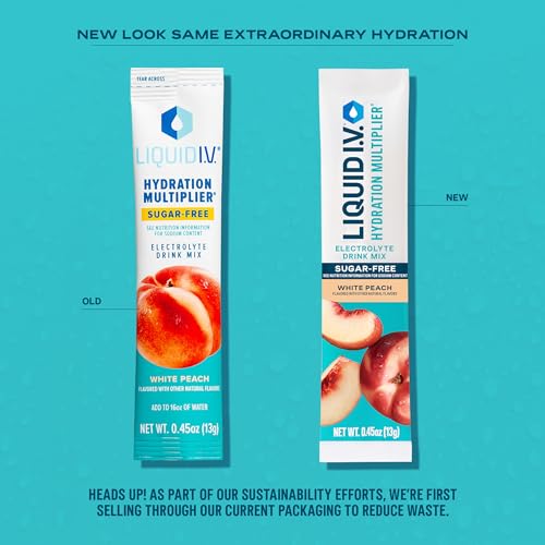 Liquid I.V.® Hydration Multiplier Sugar-Free - Raspberry Melon, Lemon Lime, White Peach, Green Grape | Electrolyte Powder Drink Mix | 1 Pack (16 Servings)