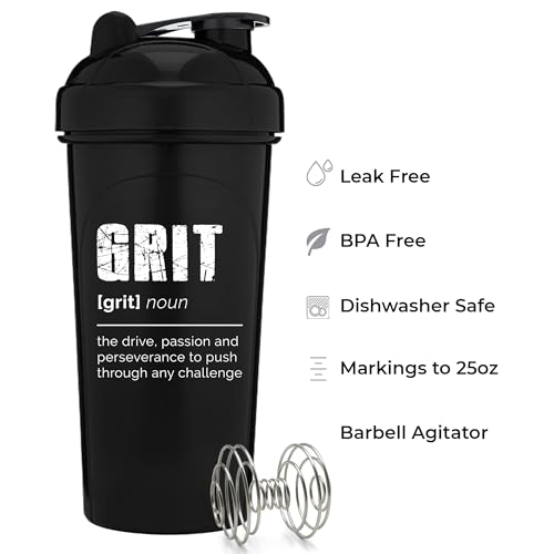 [4 Pack] 28oz Protein Shaker Bottle with Motivational Quotes (Black, White, Silver, Gold) |Shaker Cup with 4x Wire Mixers | Shaker for Protein Mixes Pack is BPA Free, Leak Proof and Dishwasher Safe