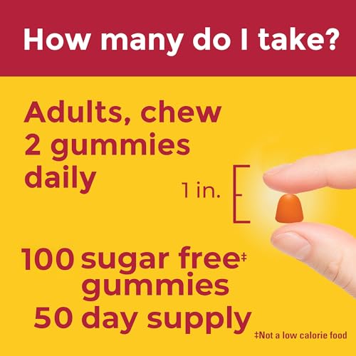 Nature Made Zero Sugar Vitamin C Gummies 250 mg per Serving, Immune & Antioxidant Support, 100 Sugar Free Gummies, 50 Day Supply