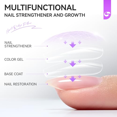 Nail Strengthener Protein for Damaged Nails: Gelike EC 8 in 1 Natural Nail Hardener Extra Strong and Growth - Long Lasting Nail Repair for Damaged Nails - Nail Growth Oil for Daily Work Home Salon