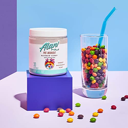 Alani Nu Pre Workout Powder Rainbow Candy | Amino Energy Boost | Endurance Supplement | Sugar Free | 200mg Caffeine | L-Theanine, Beta-Alanine, Citrulline | 30 Servings