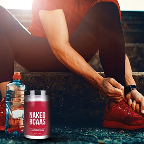 NAKED BCAAs Amino Acids Powder, Only 1 Ingredient, Pure 2:1:1 Formula, Vegan Unflavored Branched Chain Amino Acids, Instantized All Natural BCAA Supplement - 500 Grams, 100 Servings