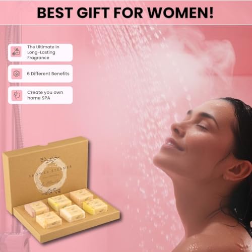 Premium European Organic Shower Steamer Set Aromatherapy Essential Oil Infused, 6 Cubes, Assorted Scents, Stress Relief, Spa Gifts for Women, Shower Bombs. Relaxation