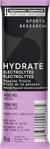 Sports Research Hydrate Electrolytes Powder Packets - Sugar-Free & Naturally Flavored with Vitamins, Minerals, and Coconut Water - Supports Hydration - 16 Packets - Variety Pack