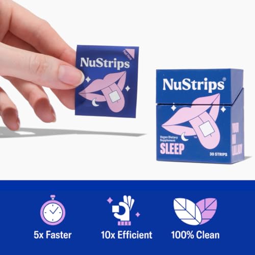 Sleep in a Strip™ | Oral Sleep Strips with 5mg Melatonin, Valerian Root, L-Theanine, and Vitamin B6 | Works Faster Than Gummies | 100% Natural | 30 Individually Wrapped Strips