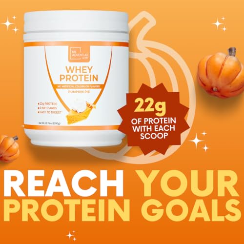 My Adventure to Fit Whey Isolate Protein Powder - Low Carb Protein Powder for Women - Sweetened with Stevia Whey Isolate Protein for Muscle Growth - Clean Protein Powder (Pumpkin Pie, 15 Servings)