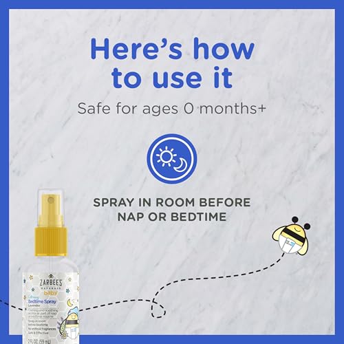 Zarbee's Baby Sleep Spray; Calming Bedtime Spray with Natural Lavender and Chamomile to Help Infant Nighttime Routine; 2oz Bottle