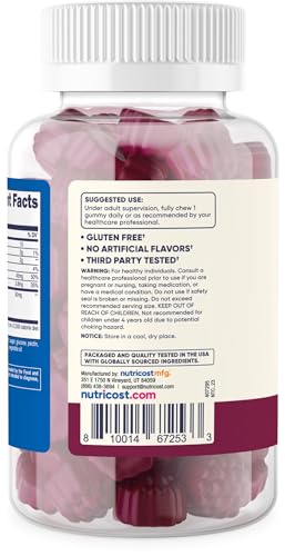 Nutricost Kids Elderberry Gummies (50mg) with Zinc & Vitamin C 120 Gummies - Gluten Free, No Corn Syrup