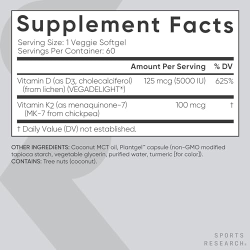 Sports Research Cranberry Fruit Complex Supplement with Pacran & Vitamins C & E, Whole Fruit Blueberry Concentrate Made from Organic Blueberries and Plant Based Vitamin D3 + K2 with Coconut Oil