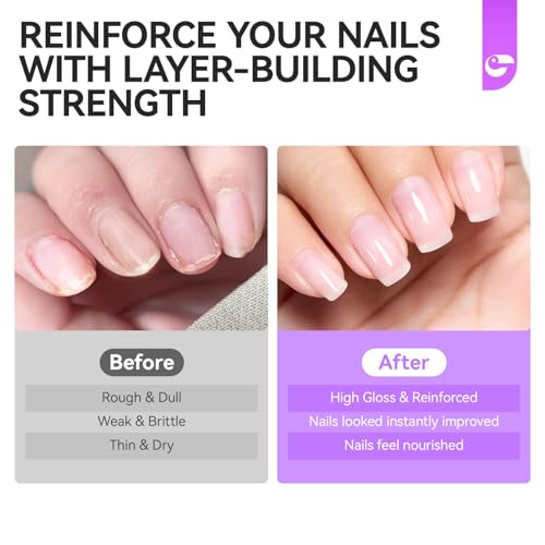 Nail Strengthener Protein for Damaged Nails: Gelike EC 8 in 1 Natural Nail Hardener Extra Strong and Growth - Long Lasting Nail Repair for Damaged Nails - Nail Growth Oil for Daily Work Home Salon