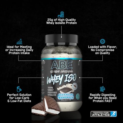 All Black Everything 25g Whey Protein Powder | Ice Cream Sandwich | 27 Servings | Whey Protein Isolate | Low Carbs & Low Sugar | MCTs