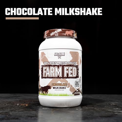 Axe & Sledge Supplements Farm Fed Grass-Fed Whey Protein Isolate, Digestive Enzymes (Chocolate Milkshake V2)