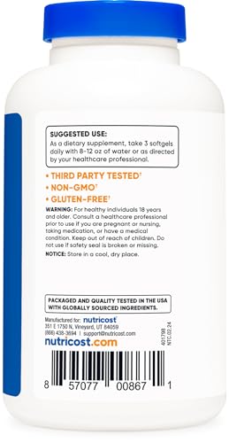 Nutricost MCT Oil Softgels 1000mg, 150 SFG (3,000mg Serv) - Great for Keto, Ketosis, and Ketogenic Diets