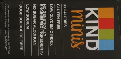 KIND Minis, Dark Chocolate Nuts & Sea Salt/ Caramel Almond & Sea Salt, 14 Oz (Pack Of 20)