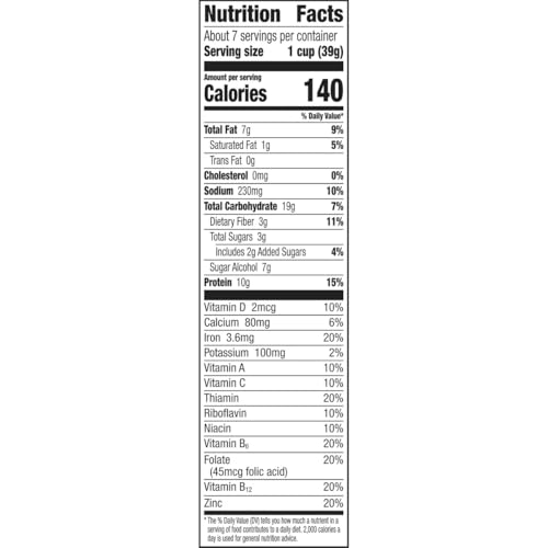 Ratio Vanilla Almond Crunch Cereal, 10g Protein, Keto Friendly, 10.4 OZ