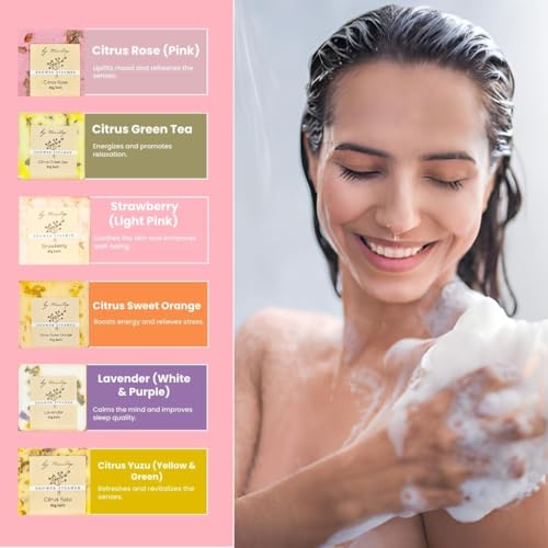 Premium European Organic Shower Steamer Set Aromatherapy Essential Oil Infused, 6 Cubes, Assorted Scents, Stress Relief, Spa Gifts for Women, Shower Bombs. Relaxation