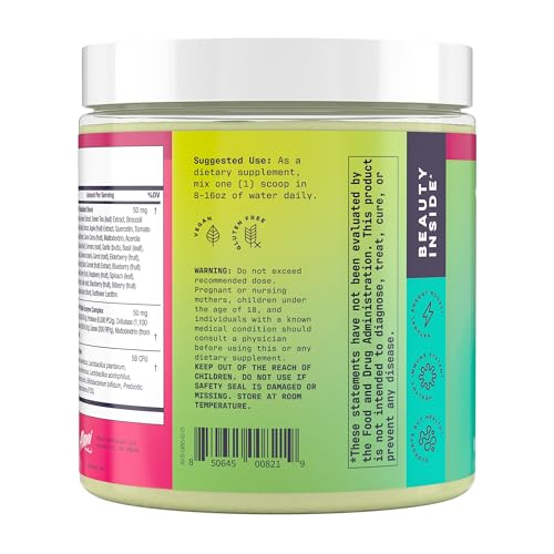 Alani Nu Super Greens Powder Wild Berry | Green Juice Supplement | Spirulina + Wheat Grass Powder | Naturally Flavored | Smoothie Juice Mix | Gluten Free | Vegan | 30 Servings