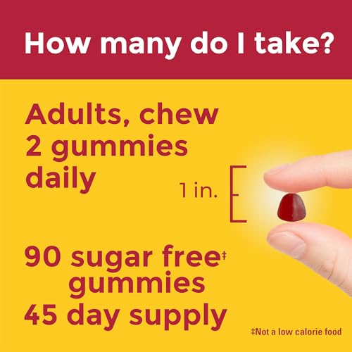 Nature Made Zero Sugar Multivitamin Gummies, Daily Nutritional Support Vitamin Supplements, 90 Sugar Free Gummies, 45 Day Supply