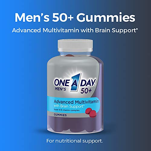 One A Day Men’s 50+ Gummies, Advanced Multivitamin For Men with Brain Support and Immunity Support, Vitamins For Men with Super 8 B Vitamin Complex, 110 Count