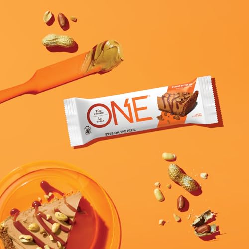 ONE Protein Bars, Peanut Butter Pie, Gluten Free Protein Bars with 20g Protein and 1g Sugar, Pantry Staples, 2.12 oz (12 Count)