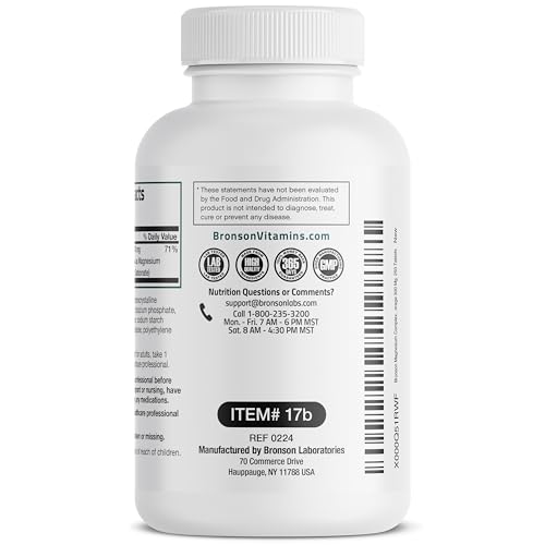 Triple Magnesium Complex Maximum Coverage 300 Mg Magnesium Oxide Magnesium Citrate Magnesium Carbonate, Non-GMO Formula, 250 Tablets