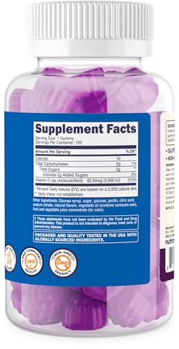 Nutricost Kids Vitamin D3 Gummies 2,500 IU (62.5mcg), 120 Gummies - Mixed Berry Flavored