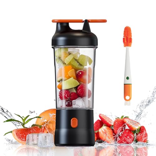 Portable Blender, 25oz Personal Blender for Smoothies and Shakes with 6 Blades, USB C Rechargeable Mini Personal Size Blenders,Fruit Juice Mixer for Home/Office/Travel/Gym (Black)