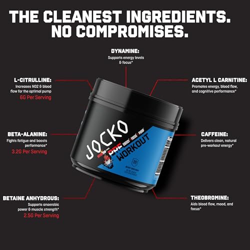 Jocko Fuel Ultimate Pre Workout Powder - Pre-Workout Energy Powder Drink for Men & Women - High Stim Sugar-Free Nootropic Blend to Support Muscle Pump, Energy, & Recovery 200mg Caffeine Nitro Pop