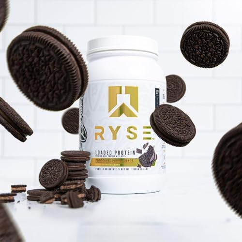 Ryse Loaded Protein Powder | 25g Whey Protein Isolate & Concentrate | with Prebiotic Fiber & MCTs | Low Carbs & Low Sugar | 27 Servings (Chocolate Cookie Blast)