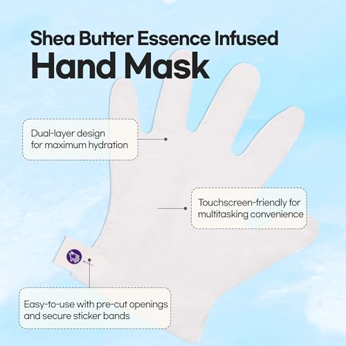 Epielle Intensive Repairing Masks for Hand and Foot (6 Glove & 6Socks) Dry Hand, Dry & Cracked Heel to Toe Spa Masks Coconut Oil + Milk Extract, Easter Gifts