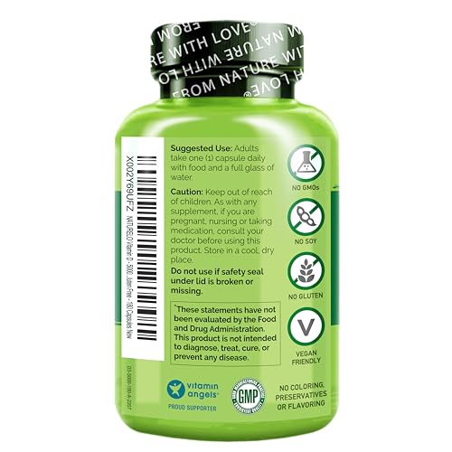 NATURELO Vitamin D - 5000 IU - Plant Based from Lichen - Natural D3 Supplement for Immune System, Bone Support, Joint Health - High Potency - Vegan - Non-GMO - Gluten Free - 180 Capsules