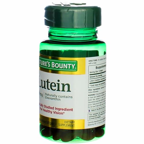 Nature's Bounty Lutein Pills, Eye Health Supplements and Vitamins, Support Vision Health -- 20 mg - 40 Softgels