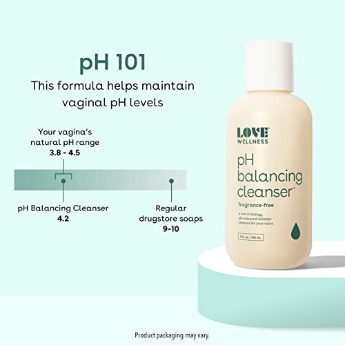 Love Wellness Feminine Wash for Women, pH Balancing Cleanser | Fragrance-Free | Vaginal Soap for Balanced pH, Intimate Health & Hygiene | Non-Irritating for Itchy Dry Sensitive Skin | 5 Fl Oz