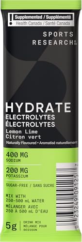 Sports Research Hydrate Electrolytes Powder Packets - Sugar-Free & Naturally Flavored with Vitamins, Minerals, and Coconut Water - Supports Hydration - 16 Packets - Variety Pack