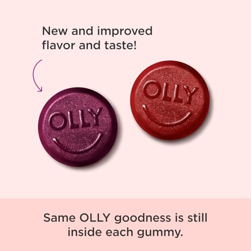 OLLY Men's Multivitamin Gummy, Vitamins A, C, D, E, B, Zinc, Blackberry Flavor, 45 Day Supply - 90 Count