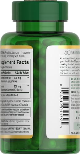 Nature's Bounty Cinnamon Capsules, Herbal Supplement, Supports Sugar Metabolism, 1500mg, 100 Capsules