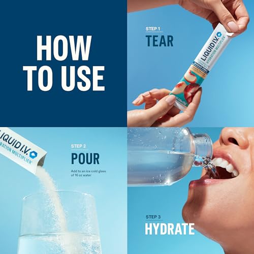 Liquid I.V.® Hydration Multiplier Sugar-Free - Raspberry Melon, Lemon Lime, White Peach, Green Grape | Electrolyte Powder Drink Mix | 1 Pack (16 Servings)