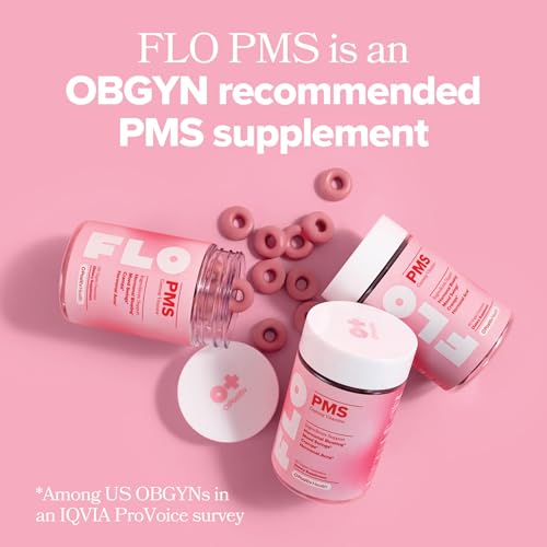 O Positiv FLO PMS Gummies for Women, 30 Servings (Pack of 1) - Proactive PMS Relief - Targets Hormonal Breakouts, Bloating, Cramps, & Mood Swings with Chasteberry, Vitamin B6, & Lemon Balm