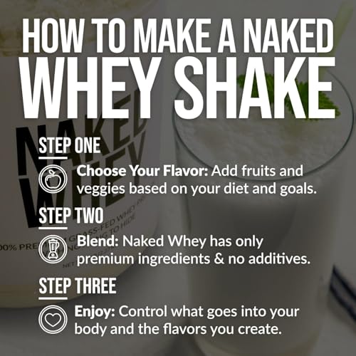 NAKED Whey Cookies and Cream Protein Powder - Grass Fed Whey Protein Powder, Non-GMO, No Soy, and Gluten Free - 24 Servings