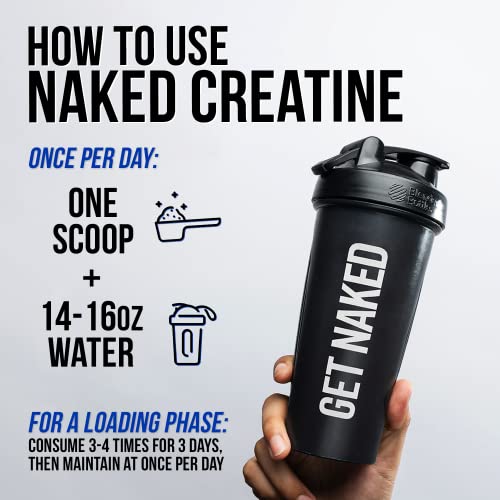 NAKED Pure Creatine Monohydrate – 200 Servings - 1,000 Grams, 2.2lb Bulk, Vegan, Non-GMO, Gluten Free, Soy Free. Aid Strength Gains, No Artificial Ingredients CREATINE