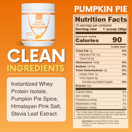 My Adventure to Fit Whey Isolate Protein Powder - Low Carb Protein Powder for Women - Sweetened with Stevia Whey Isolate Protein for Muscle Growth - Clean Protein Powder (Pumpkin Pie, 15 Servings)