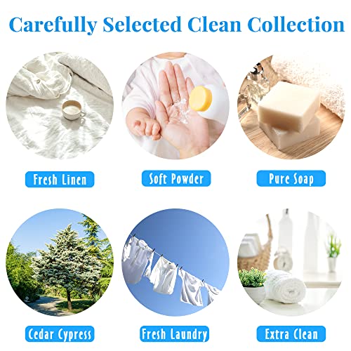 Fragrance Oils, MitFlor Clean Fragrance Oil Set, 6 x10 ml, Scented Essential Oils for Diffusers for Home, Fragrance Oil for Candle Making, Soap Making, Aromatheraphy Oils Gift Set
