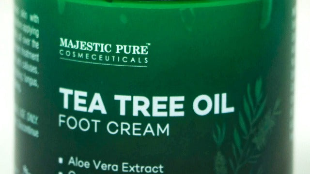 Majestic Pure Tea Tree Oil Foot Cream, Warming Cream - Calluses, Dry Cracked Feet, Hands, Heels, Elbow, Nails, and Knees - Softens & Moisturizes Skin - 8 oz