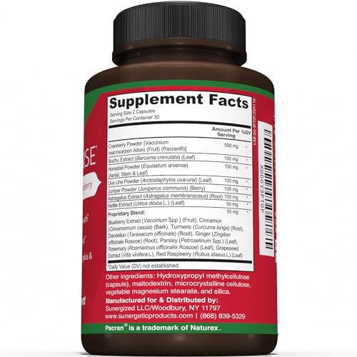 Premium Kidney Cleanse Supplement – Powerful Kidney Support Formula with Cranberry Extract Helps Support Healthy Kidneys & Urinary Tract Support– 60 Vegetarian Capsules