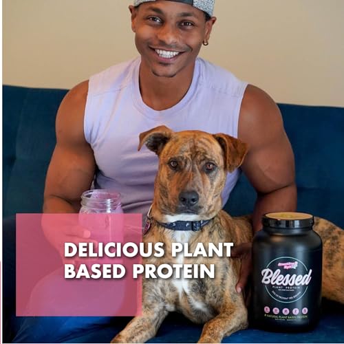 BLESSED Vegan Protein Powder - Plant Based Protein Powder Meal Replacement Protein Shake, 23g of Pea Protein Powder, Dairy Free, Gluten Free, Soy Free, No Sugar Added, 30 Servings (Rocky Road)