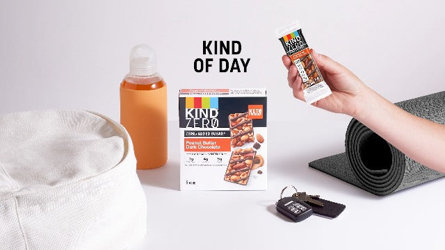 KIND ZERO Added Sugar Bars, Keto Friendly Snacks, Caramel Almond and Sea Salt Flavored, 6.2oz Box (5 Bars)