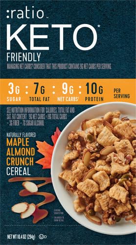 Ratio Maple Almond Crunch Cereal, 10g Protein, Keto Friendly, 10.4 OZ